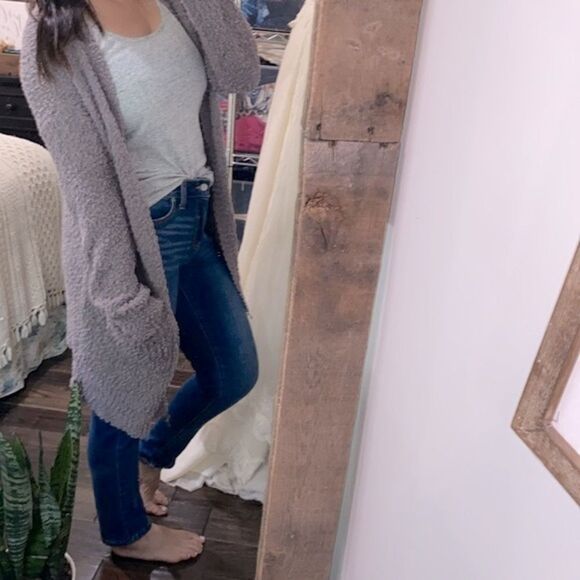 Listicle duster knit cardigan size medium with pockets - Picture 1 of 5